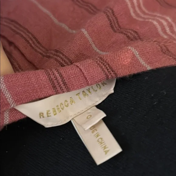 B6 Rebecca Taylor Women’s 0 Coral Striped Midi Wrap Dress - Picture 2 of 6